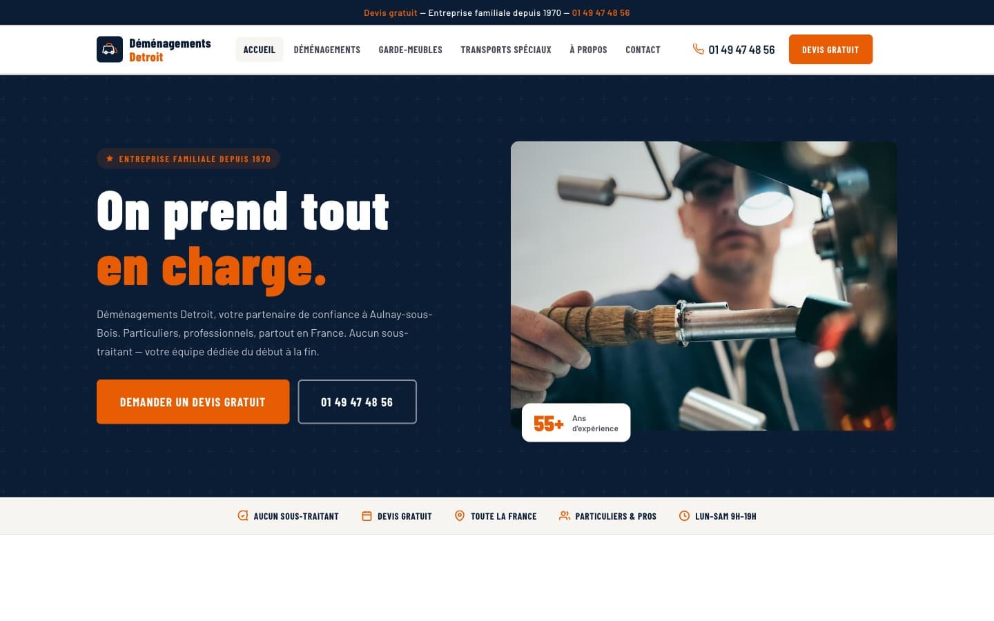 Capture bannière Déménagements Détroit