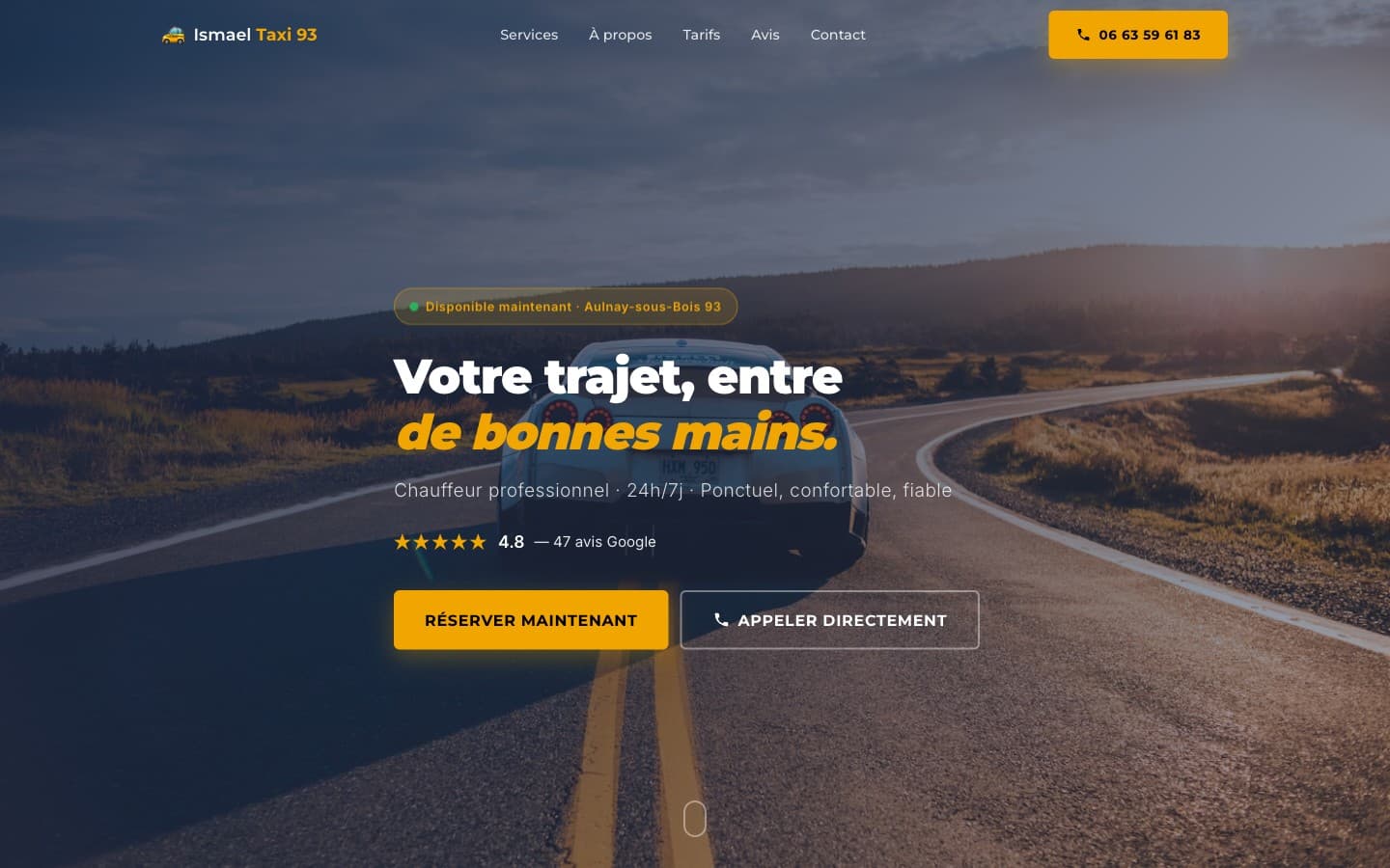 Capture bannière Ismaël Taxi 93