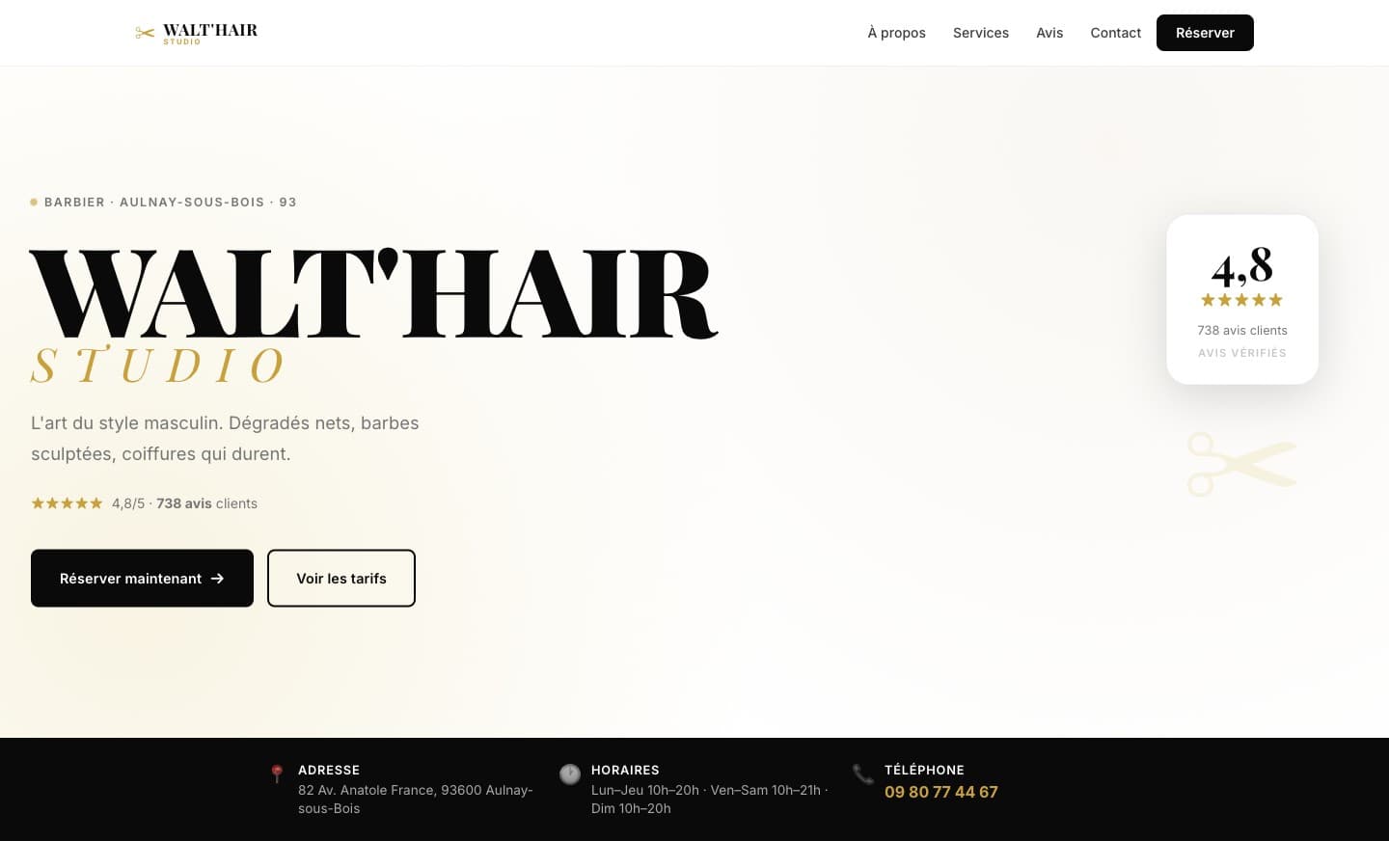 Capture bannière Walthair Studio